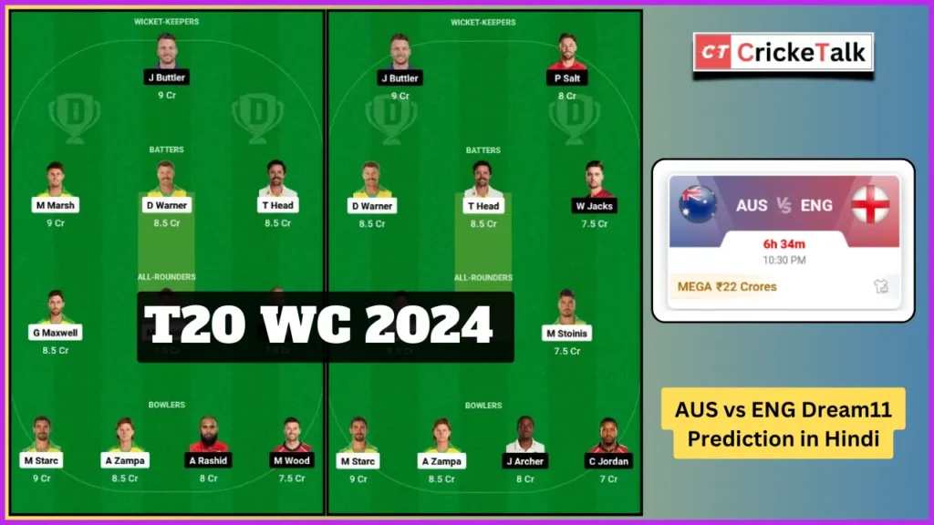 AUS vs ENG Dream11 Prediction in Hindi