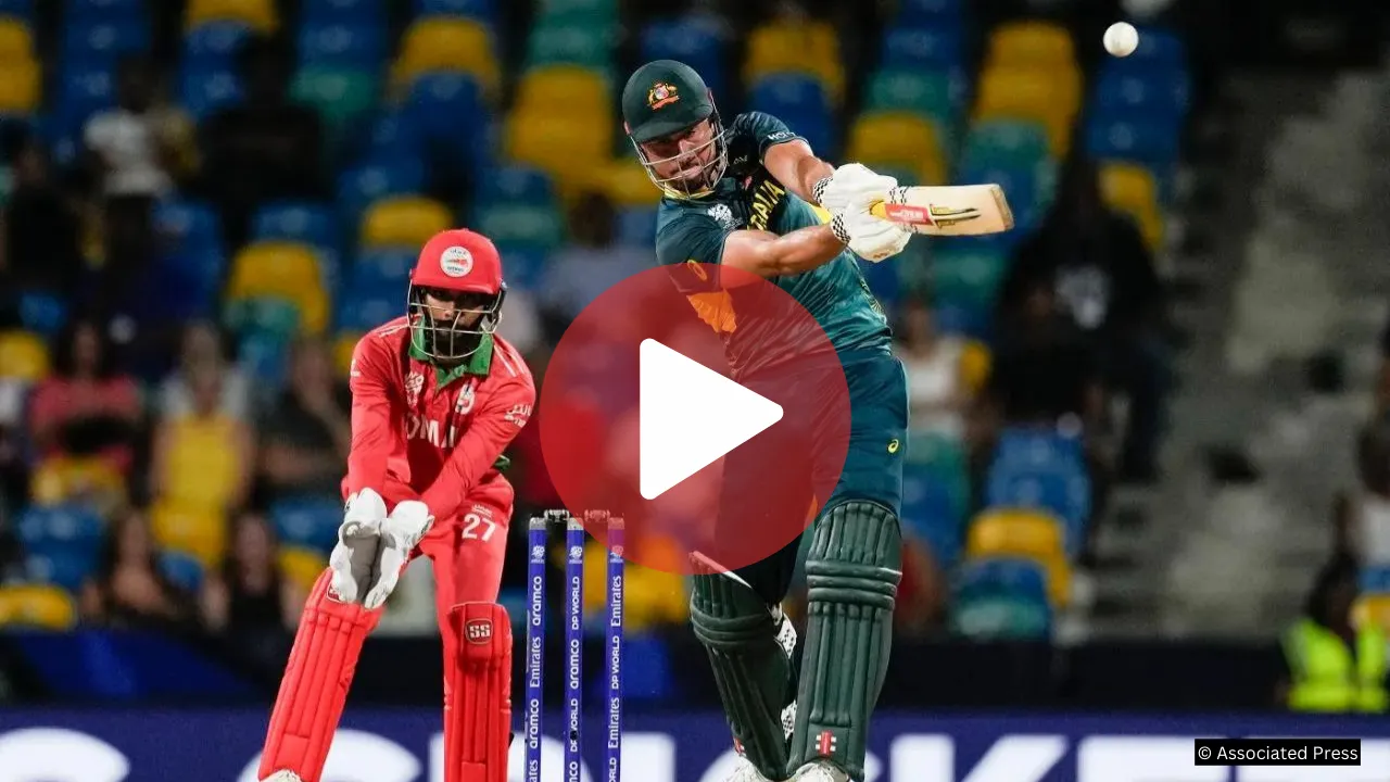 Marcus Stoinis tonked four sixes in a single over, Australia vs Oman, T20 World Cup, [Video] AUS vs OMN: 6,6,6,6! मार्कस स्टोइनिस ने लगाई छक्कों की झड़ी, Highlights