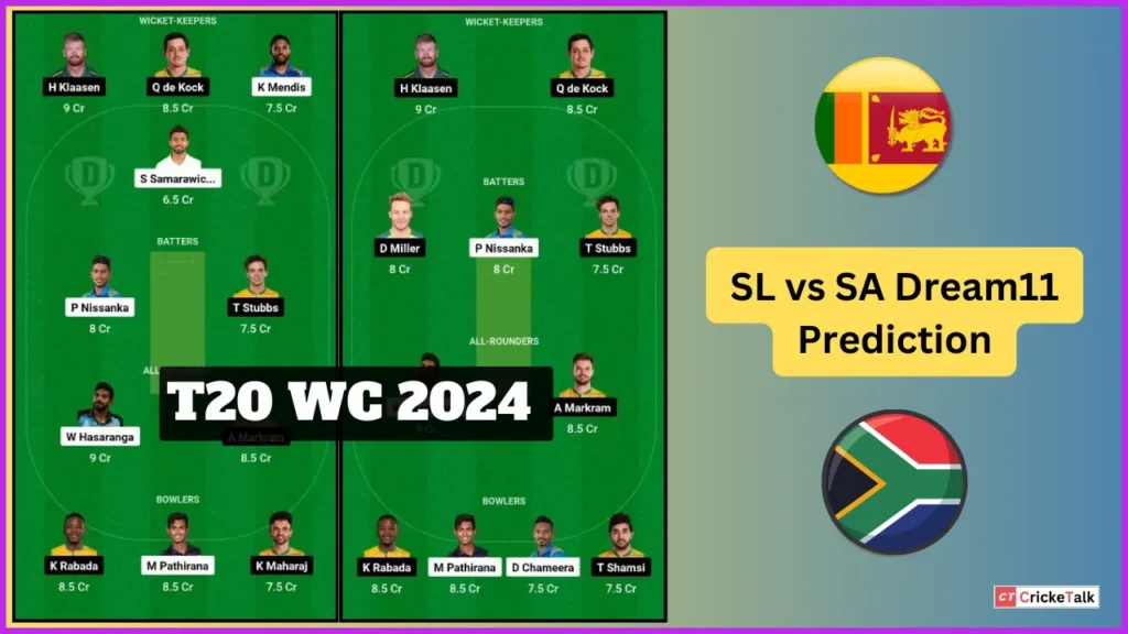 SL vs SA Dream11 Prediction in Hindi