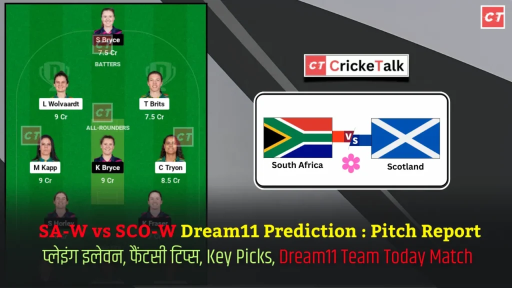 SA-W vs SCO-W Dream11 Prediction Pitch Report, South Africa vs Scotland Women