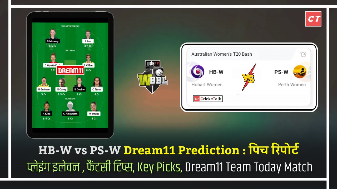 Hobart Hurricanes vs Perth Scorchers Women, HB-W vs PS-W Dream11 Prediction पिच रिपोर्ट, PS-W vs HB-W