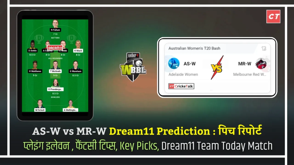 Adelaide Strikers vs Melbourne Renegades Women, AS-W vs MR-W Dream11 Prediction पिच रिपोर्ट