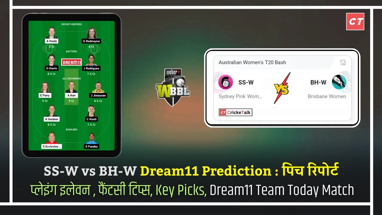 Sydney Sixers vs Brisbane Heat Women, SS-W vs BH-W Dream11 Prediction पिच रिपोर्ट, BH-W vs SS-W