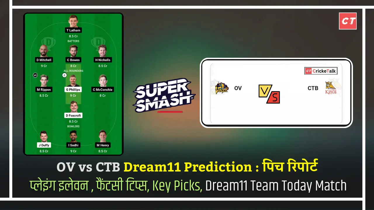 OV vs CTB Dream11 Prediction पिच रिपोर्ट