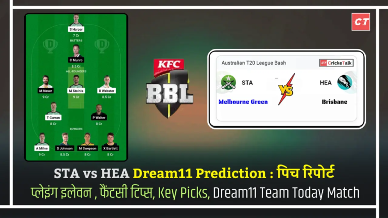 STA vs HEA Dream11 Prediction पिच रिपोर्ट