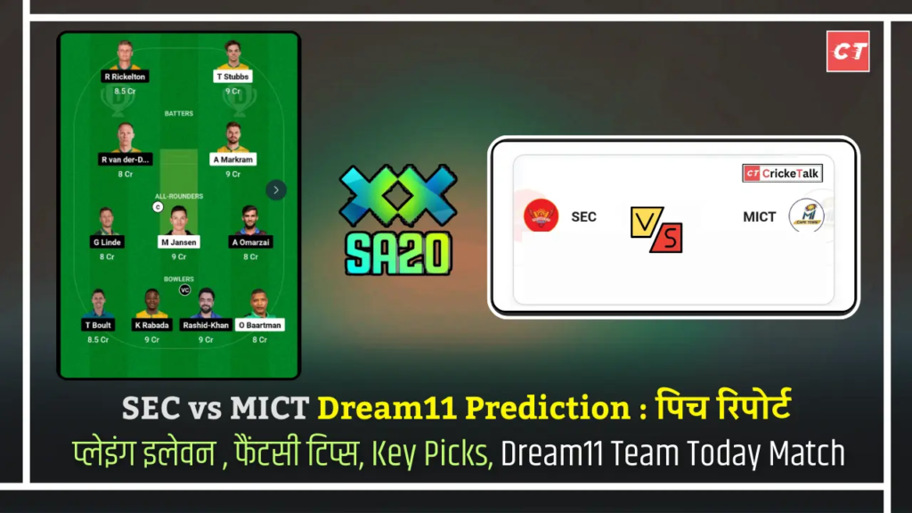 SEC vs MICT Dream11 Prediction पिच रिपोर्ट (1)